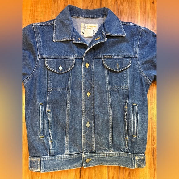 100% Cotton Vintage 1970s Large London Fog Blue Denim Jacket - Picture 9 of 15